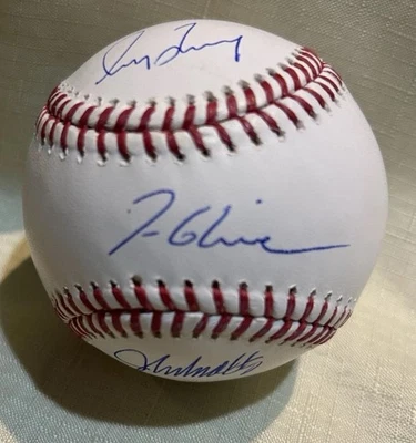 Greg Maddux, Tom Glavine,& John Smoltz Autograph Baseball JSA signed Clean Ball - Image 1 of 3