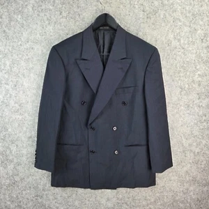 Ron Bennett Jacket Mens Medium Blue Navy Blazer Double Breasted Formal 12424 - Picture 1 of 12