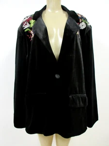 CHAQUETA COLLEEN LOPEZ BORDADA NEGRA TALLA 3X - NUEVA CON ETIQUETAS - Imagen 1 de 11