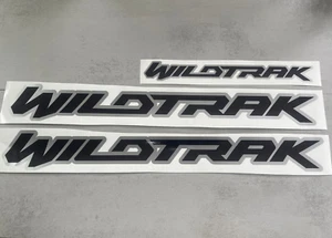 3X WILDTRAK sides & Rear Stickers Decals Set. Black with Grey Outline. - Picture 1 of 6
