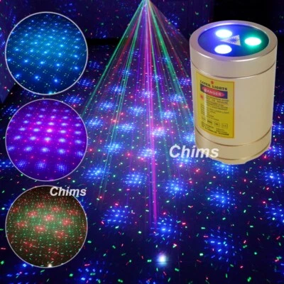 Chims Mini Laser Light Portable RGB Stars Patterns Music Party Outdoor Camping - Image 1 of 4