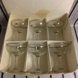 Set of 6 Babycham glasses Party Pack Boxed 1950/60s - Foto 1 di 4