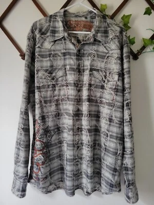 Southern Thread Mens Pearl Snap Button Up Shirt Western - Image 1 of 4