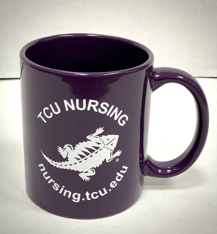 TCU TEXAS CHRISTIAN HORNED FROGS NURSING CERAMIC PURPLE COFFEE TEA OFFICE MUG Cover