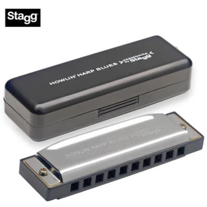 Stagg BJH-B20 F 10 Hole Diatonic Howlin' Harp Blues Harmonica, Key of F - NEW - Picture 1 of 1