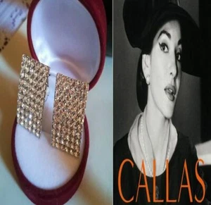 ORECCHINI <MARIA CALLAS> ANNI50 A CLIPS IN BRILLANTI,LEGA ARGENTO-PLATINO CM.3x2 - Foto 1 di 11