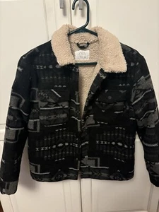 ZARA Boys Sherpa Jacket Size 11/12 Wool & Polyester Snap Closures Soft Warm - Picture 1 of 7