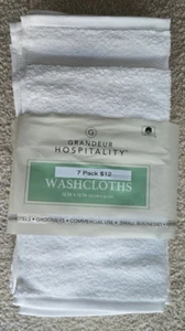 Pack Of 7 Cotton Face Washcloths Wash Cleaning Hotel Barber Gym Salon Cloth New - Picture 1 of 3
