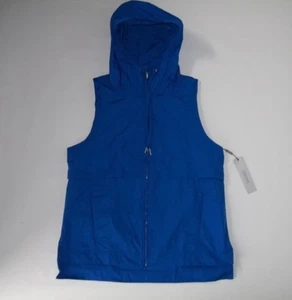 CALVIN KLEIN Performance Blue HOODED Weather Resistant VEST Womens LARGE NEW - Picture 1 of 4