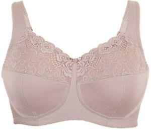 Rose Lace Beauty! COMFORT LIFT Bra 48H Wireless-Support PADDED-STRAPS Taupe NEW