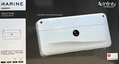 NEW Infinity M6008A 8-Channel Marine Amplifier — 75 Watts RMS x 8 - Image 1 of 4