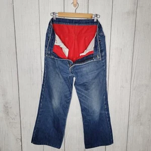 Pantalones de mezclilla vintage Levis años 80 rojo cálido forrados con lengüeta naranja para hombre talla 36x30 - Imagen 1 de 13