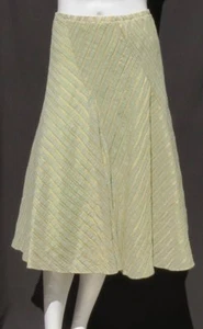 SUNDANCE Catalog Green Yellow Striped Cotton + Stretch Waist Flare Skirt size 8 - Bild 1 von 5