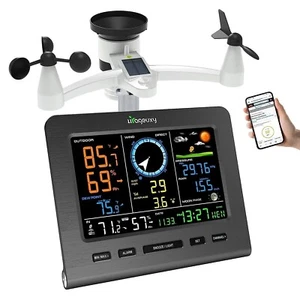 New Design Multi-Functional 8-IN-1 Wi-Fi Smart Weather Station Big Color 8" LCD - Picture 1 of 6