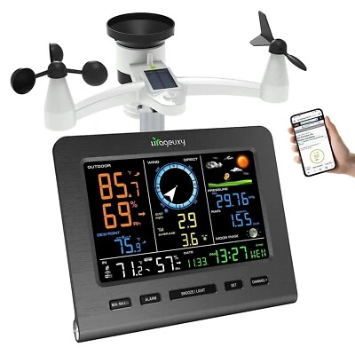 New Design Multi-Functional 8-IN-1 Wi-Fi Smart Weather Station Big Color 8" LCD - Image 1 of 4