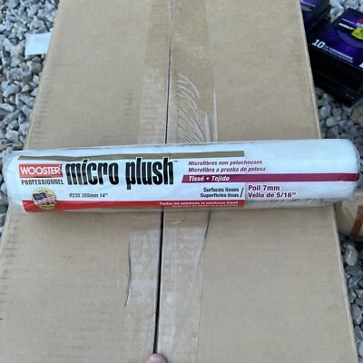 Wooster R235-14 capa de rolo de microfibra branca pintura regular 14 L x 5/16 cochilo. - Imagem 1 de 4