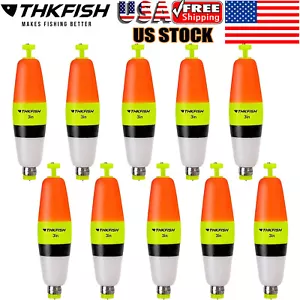 THKFISH 10Pcs Fishing Bobbers EVA Foam Fishing Floats Fishing Weighted Bobbers - Picture 1 of 12