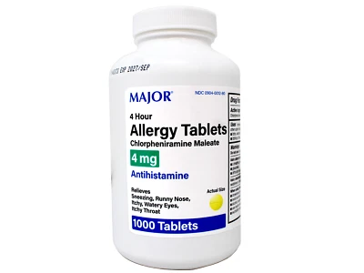 Major Allergy Tablets, Chlorpheniramine Maleate  4 mg 1000 Tablets - Image 1 of 3
