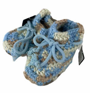 UGG Australia Crochet Upper Sheepskin Leather Crib Shoes Baby Infant Blue Medium