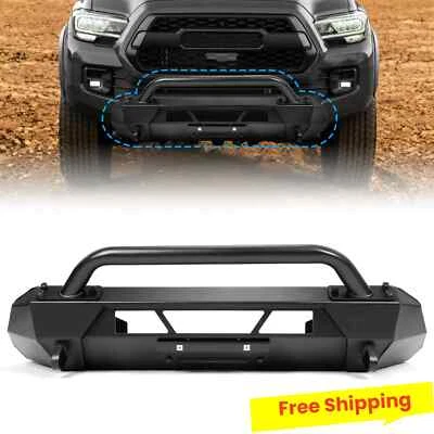 Steel Front Stubby Bumper Guard Bull Bar Hidden Winch For Toyota Tacoma 16-2023 Foto 1 de 4
