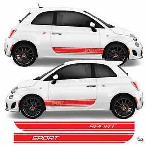 Sport Side Stripe For Fiat 500 Abarth 500 595 Vinyl Decal Sticker Graphics Kit - Picture 1 of 3