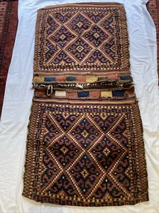 UZBEK TARTARI .830 Ave Wide X 1.70 Long Handmade Wool Saddlebag - Picture 1 of 13