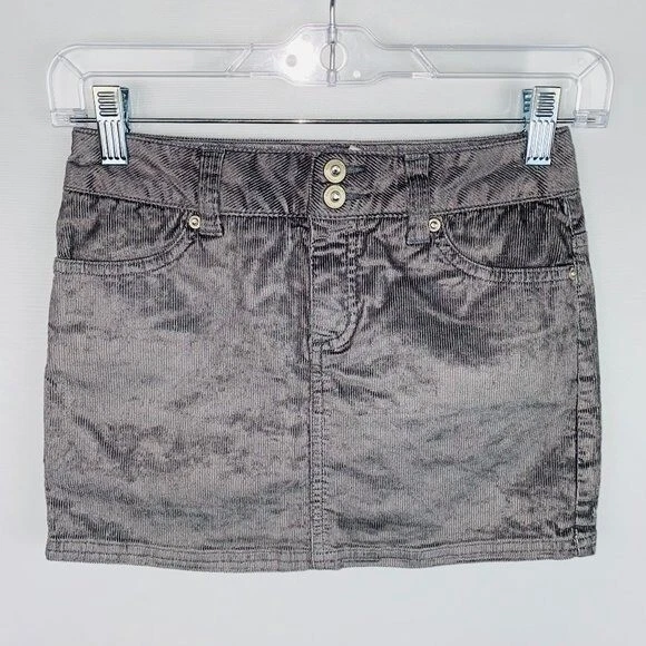 Falda corta Limited Too para niñas gris pana informal uso diario 10 Foto 1 de 4