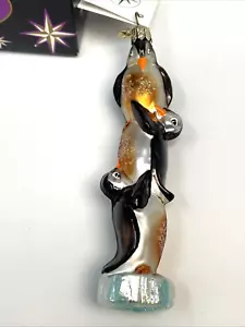 Christopher Radko Arctic Antics Jr Glass Ornament 00-539-0 with Tag and Box - Picture 1 of 19