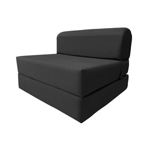 Silla para dormir negra camas plegables de espuma, sofá cama portátil 6 x 36 x 70 - Imagen 1 de 6