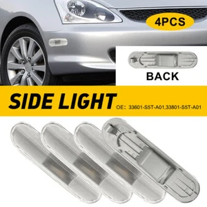 For Honda 02-05 Civic Si EP3 3DR 4PCS Chrome Front+Rear Bumper Side Marker Light - Picture 1 of 8