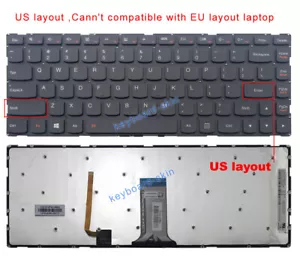 New for Lenovo U41-70 500S-14ISK S41-35 S41-70 S41-75 Keyboard US Backlit - Picture 1 of 4