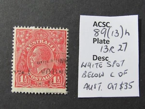 AUSTRALIA GV Head 1.5d Red. Single WMK. ACSC variety 89(13)h 13R27 - Picture 1 of 1