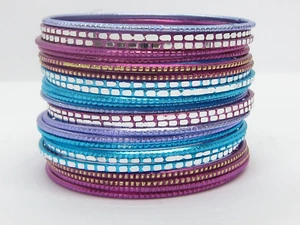 24 children's multicoloured bracelets, 7cm, 2.8". Celebration, party bangles. - Picture 1 of 2