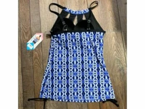 Free Country 2 Piece Swim Set Peri Mist/Black Extra Large - Picture 1 of 2
