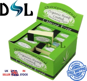 QUINTESSENTIAL ORGANIC Hemp Coated Tips Chlorine Free Smoking Filter Roaches UK - Picture 1 of 15