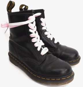 Botas de Combate Dr. Martens 1460 Cuero Negro - Rosa Blanco Cordones Damas Talla 7 - Imagen 1 de 20