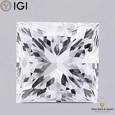1.50 Carat CVD Lab Grown Princess Cut Diamond VS1 Clarity D Color IGI Certified - Image 1 of 4
