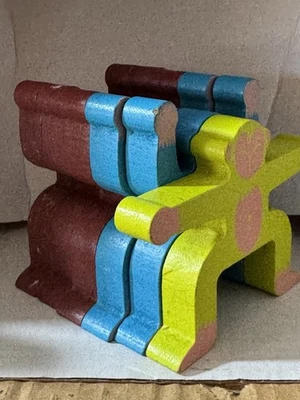 Set Of 6 Colorful Monkeys 3 Brown 2 Blue 1 Green - Image 1 of 4