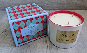 NEOM 3 Wick Candle Christmas Wish Scented Gift 420g Pearlescent Glass Holder - Picture 1 of 10