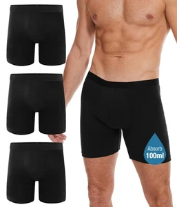 YESWEL Men's Incontinence Underwear Leak Proof Washable Reusable Size L 3 Pack - Picture 1 of 5