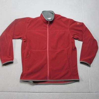 Arcteryx Fleece Jacket Mens XL Red Polartec Ribbed Mock Outdoor Hiking Full Zip - Image 1 of 4
