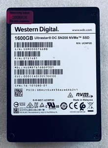 Western Digital UltraStar SN200 NVMe PCIe SSD 1.6TB HUSMR7616BDP301 Enterprise - Picture 1 of 2