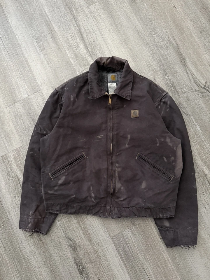 Carhartt Men's Vintage Detroit Jacket Size Large, Distressed, Blanket Lining - Image 1 of 4