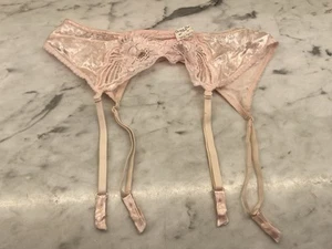NWT VINTAGE CHRISTIAN DIOR GARTER BELT - SILK - LACE - M - SEXY FLORAL PINK!! - Picture 1 of 20