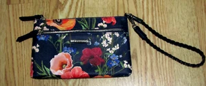 Borsa a mano DANA BUCHMAN floreale vibrante grande 9" x 5,5" nuova senza etichette - Foto 1 di 3