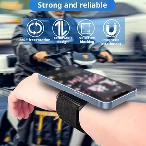 Versatile Phone Wristband Stand Magnetic Suction 360-degree Rotatable Holder - Zdjęcie 1 z 12