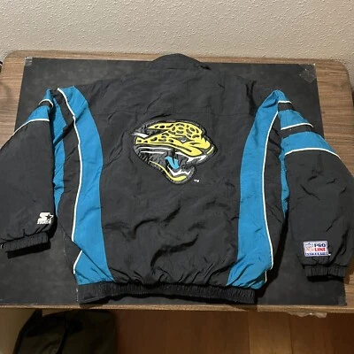 Jacksonville Jaguars Starter Pro Line NFL Football Puffer Jacket Vintage Bomber - Image 1 of 4