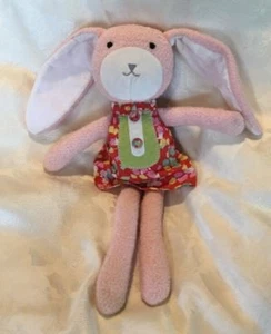 Pottery Barn Kids rosa Hase Kaninchen Stofftier Plüsch rot Blumen Kleid PBK Stofftier - Bild 1 von 5