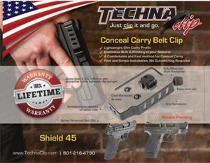 Techna Smith & Wesson SHIELD .45ACP CLIP IWB EDC AMBI SH45BA ENVÍO RÁPIDO - Imagen 1 de 7