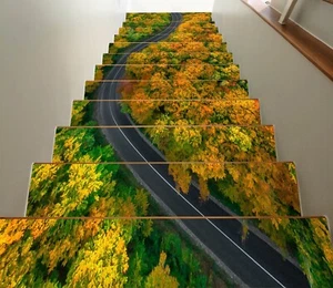 3D Autumn Forest A126 Stair Risers Decoration Photo Mural Vinyl Wallpaper Vera - Bild 1 von 6